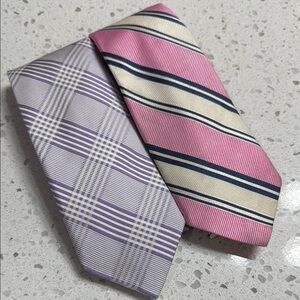 Robert Talbots Elegant Striped and Plaid Ties  Silk Pink/Purple‎ handmade USA